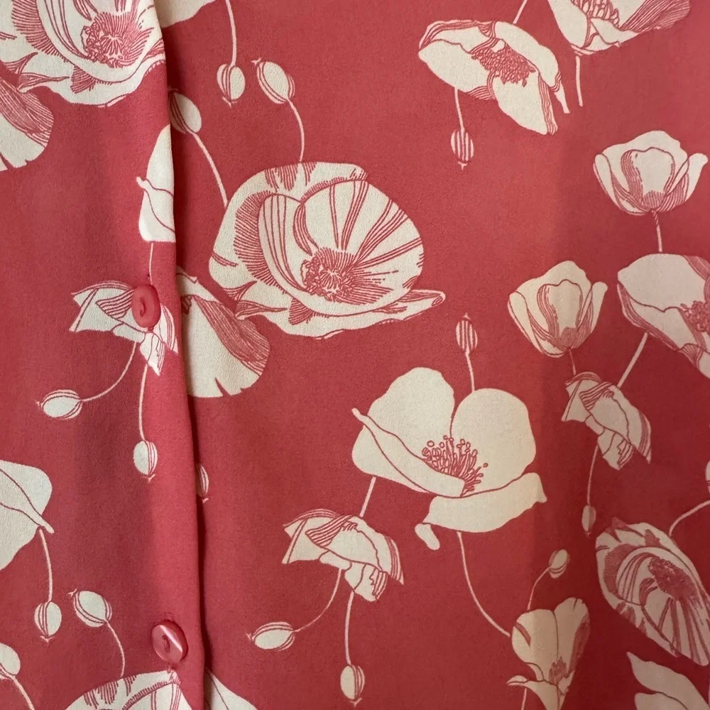 Floral pink and White Women's Top US Medium
